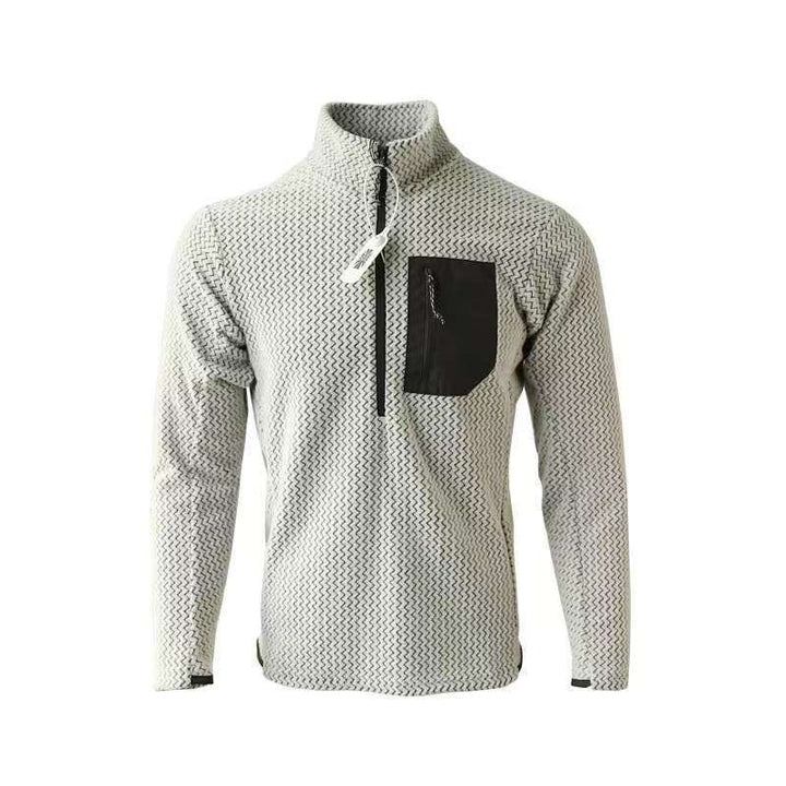 Polaire randonnée homme 1/2 zip nid d’abeille, poche poitrine