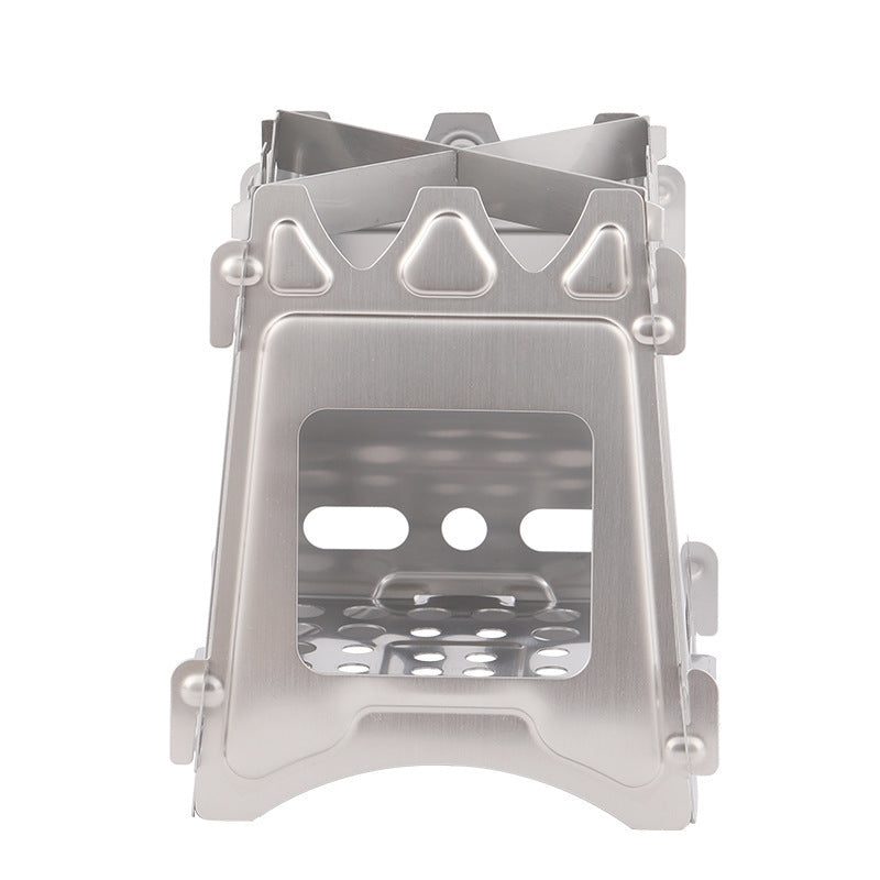 Réchaud pliable inox bois/charbon 3-5 pers.