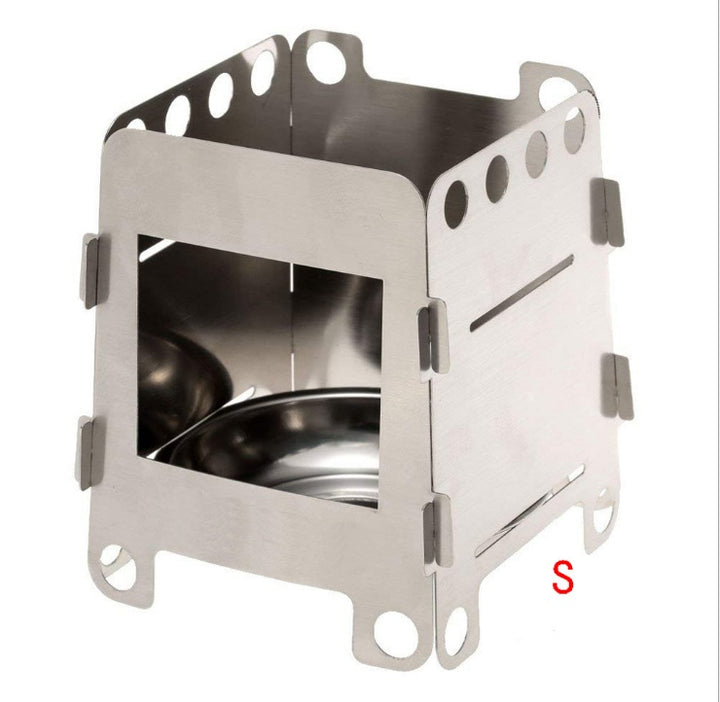 Réchaud bois pliant Lixada inox, ultra-compact 10,7 cm