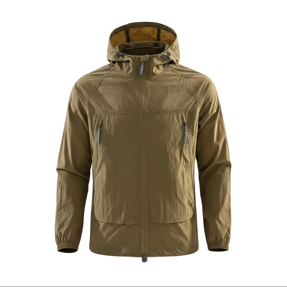 Veste anti-UV été à capuche ultra légère, zip poitrine