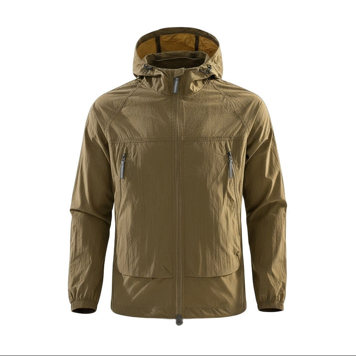 Veste anti-UV été à capuche ultra légère, zip poitrine