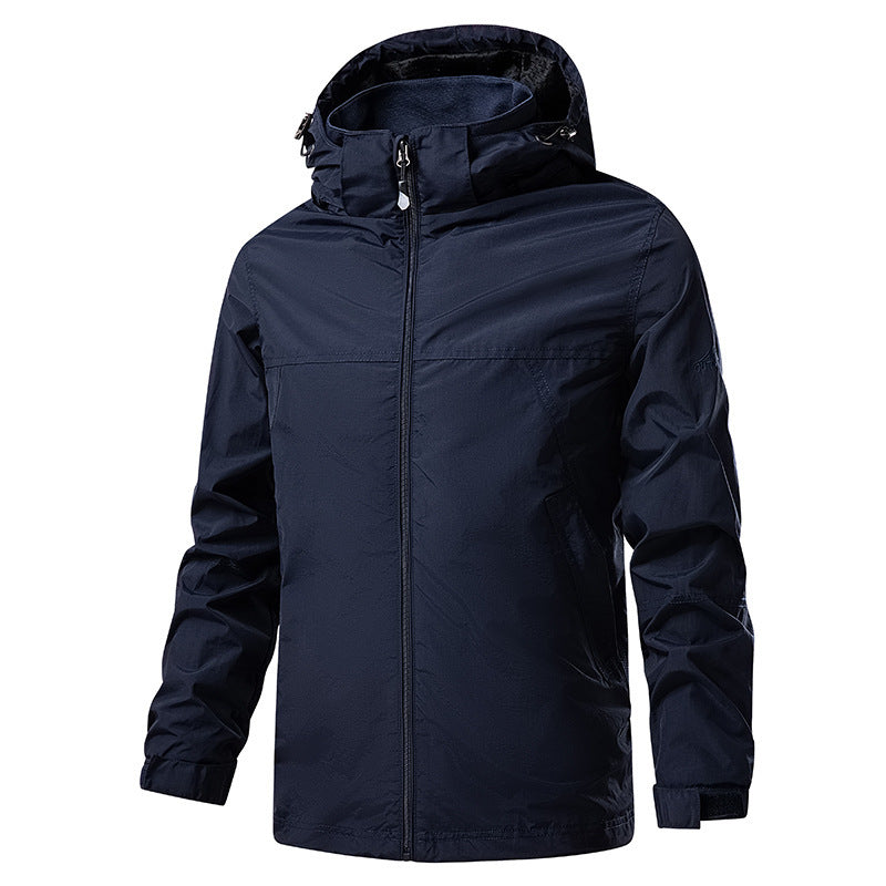 Veste imperméable randonnée homme, capuche et poches zippées