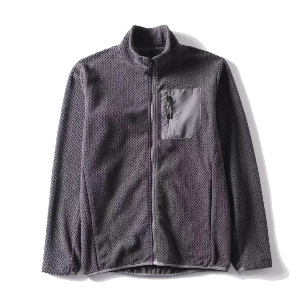 Polaire zippée homme nid d’abeille technique, poche poitrine