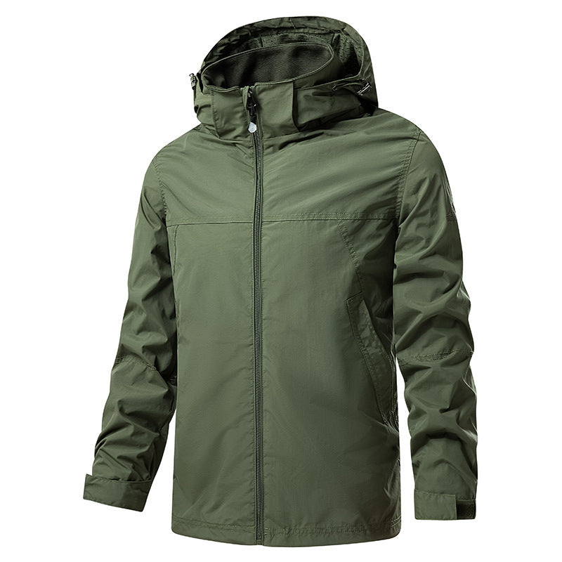 Veste imperméable randonnée homme, capuche et poches zippées