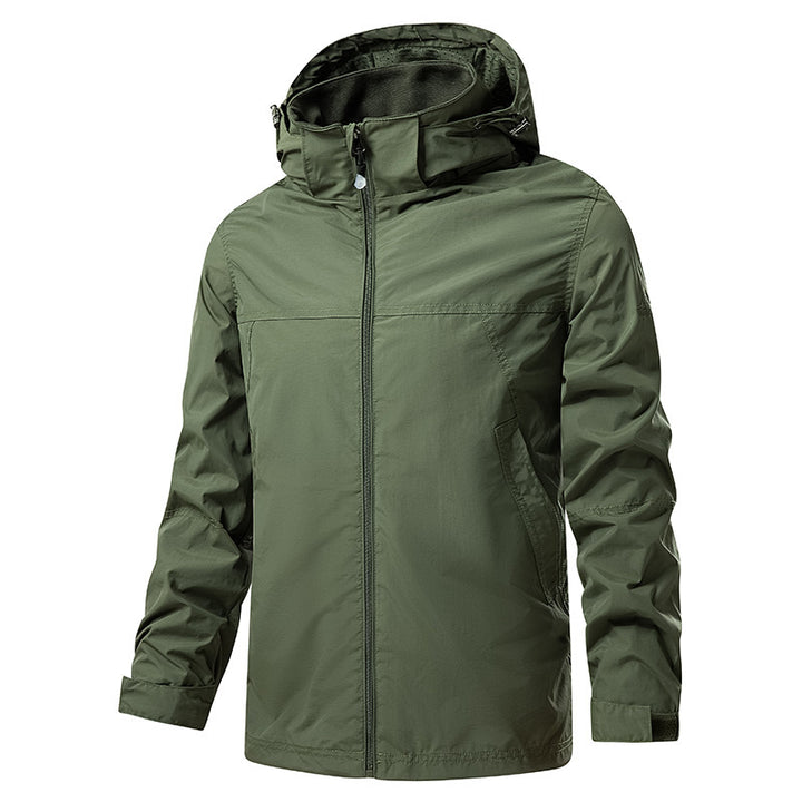 Veste imperméable randonnée homme, capuche et poches zippées