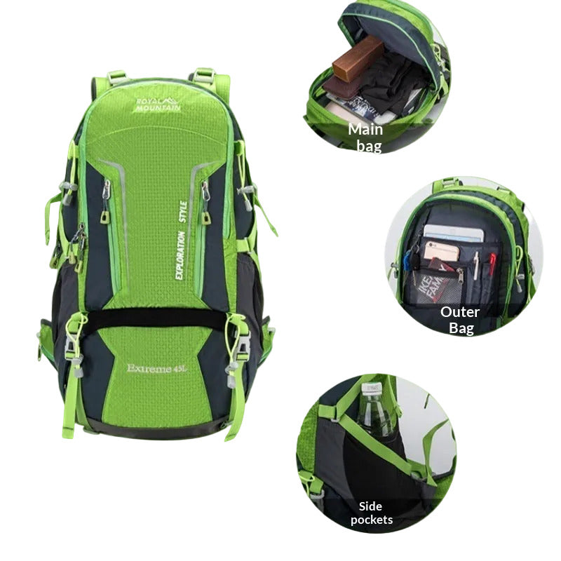 Sac à dos randonnée 45L imperméable avec housse pluie