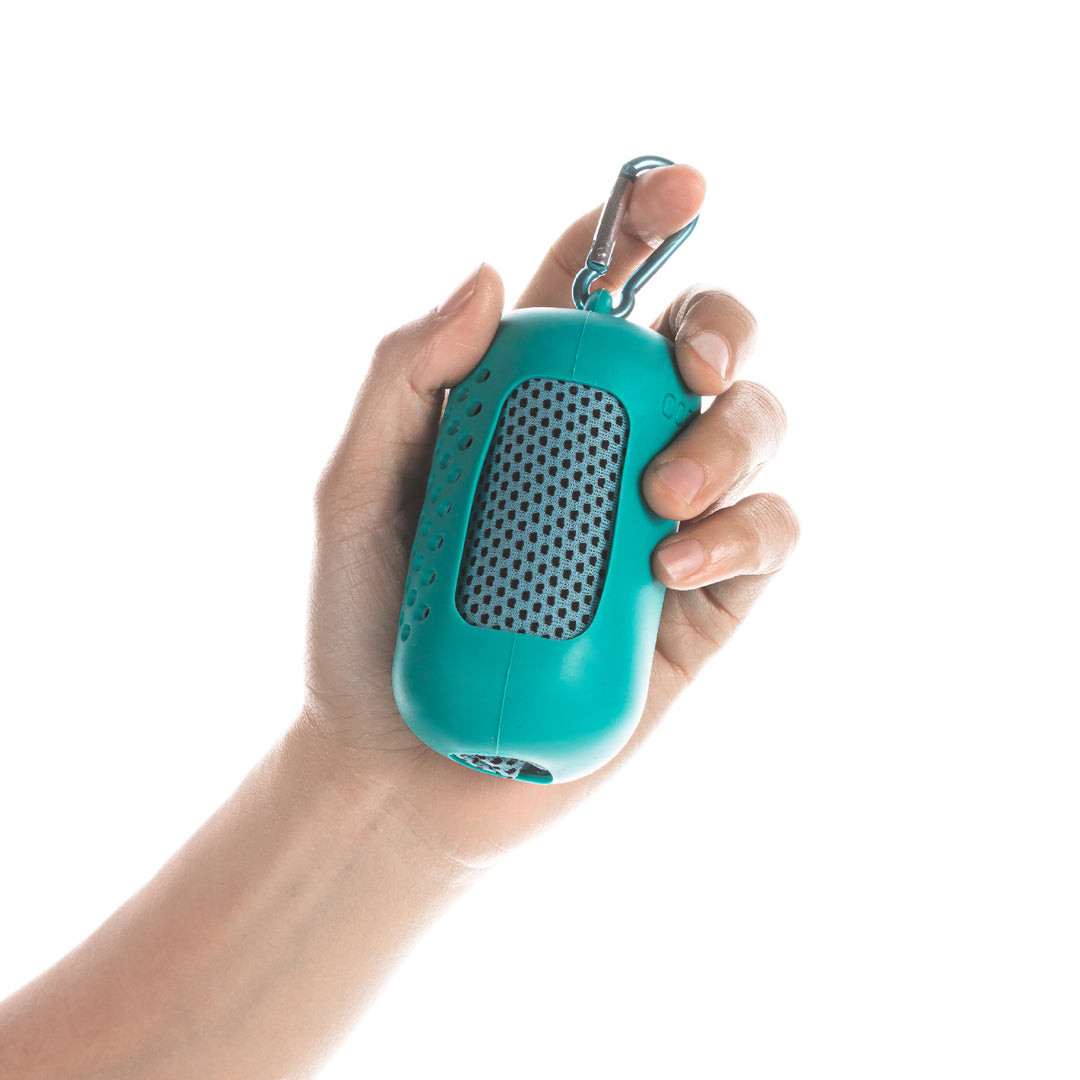 Serviette rafraîchissante microfibre + étui silicone