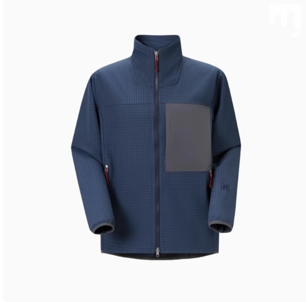 Veste polaire homme zippée nid d’abeille, poche poitrine