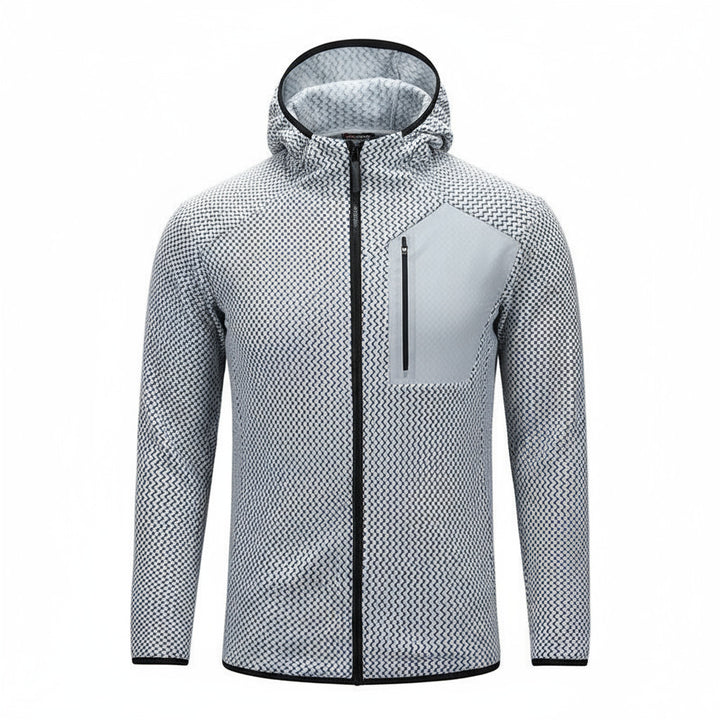 Veste polaire homme capuche zippée, poche poitrine technique