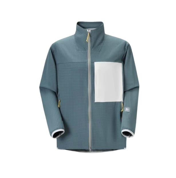 Veste polaire homme zippée nid d’abeille, poche poitrine