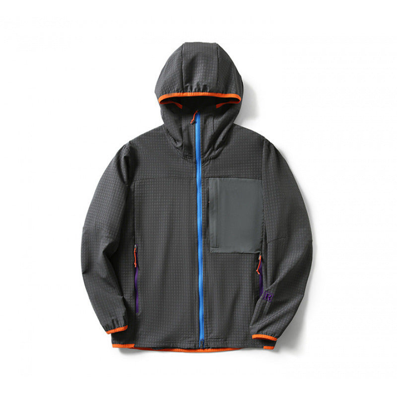 Veste à capuche sport zippée homme, poche poitrine