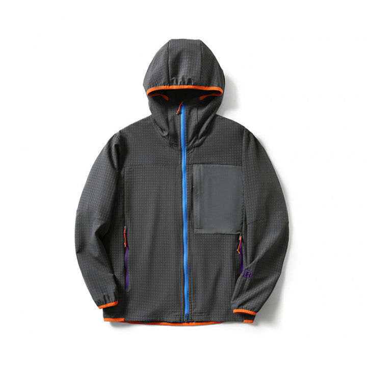Veste à capuche sport zippée homme, poche poitrine
