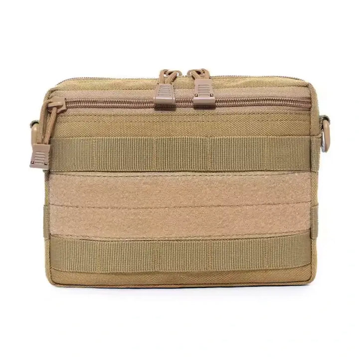  Organiseur tactique couleur sable avec attaches MOLLE et grande poche zippée