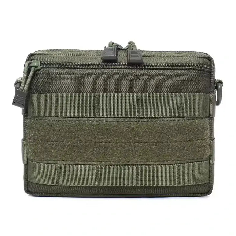 Sac utilitaire militaire vert avec bandes MOLLE et double zip