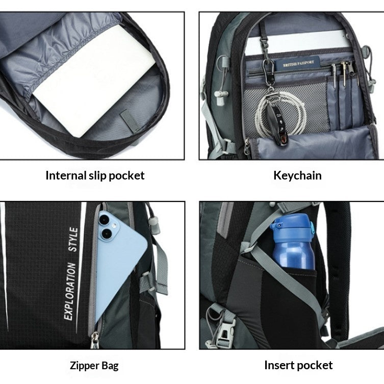 Sac à dos randonnée 45L imperméable avec housse pluie