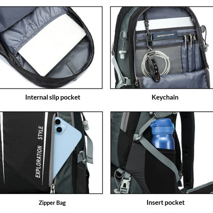 Sac à dos randonnée 45L imperméable avec housse pluie