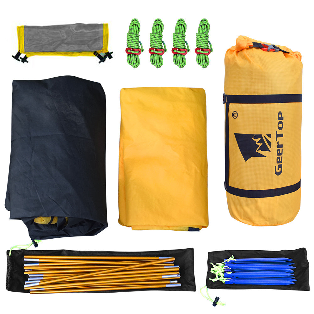 Tente 2 places double toit, polyester 210T et sol Oxford 210D
