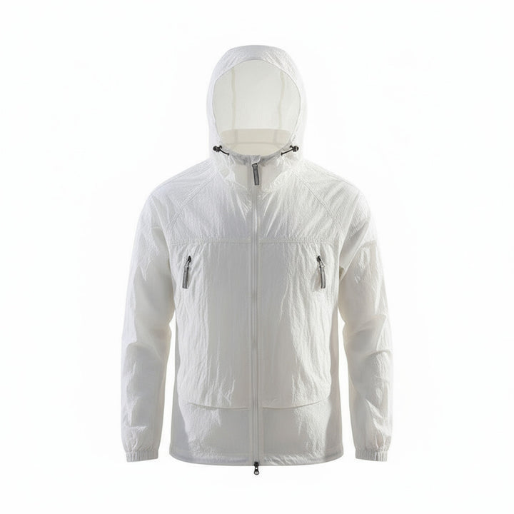 Veste anti-UV été à capuche ultra légère, zip poitrine