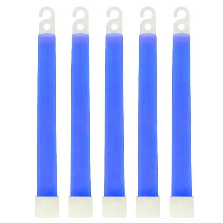 Lot de 5 bâtons lumineux bleus avec crochet.