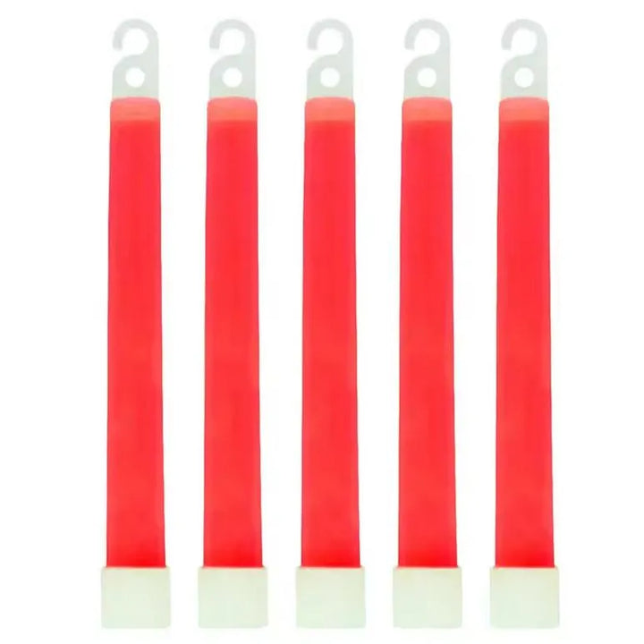 Bâtons fluorescents rouges à crochet, set de 5.