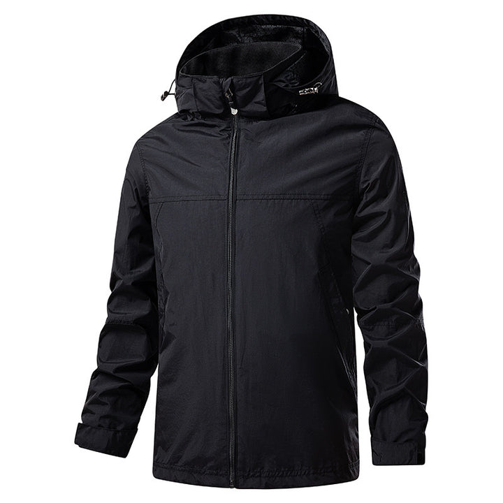 Veste imperméable randonnée homme, capuche et poches zippées