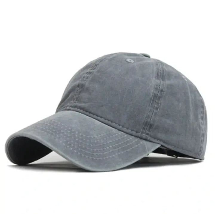 Casquette grise bleutée en coton lavé, style vintage pour usage outdoor ou urbain