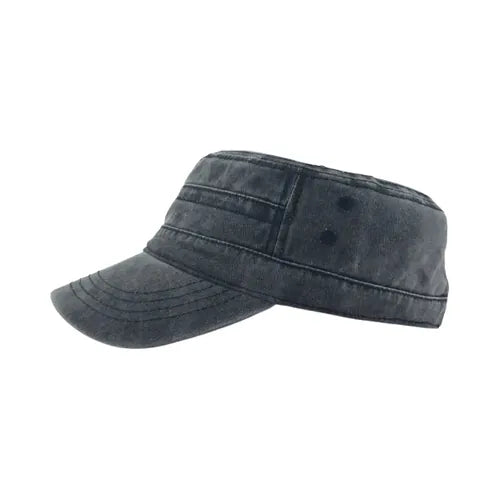Casquette militaire homme en coton épais gris, vue de profil droit, style tactique réglable, parfaite pour camping et bivouac.