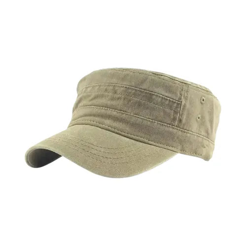 Casquette militaire homme en coton épais kaki, style tactique réglable, idéale pour activités en plein air, bivouac et trekking.