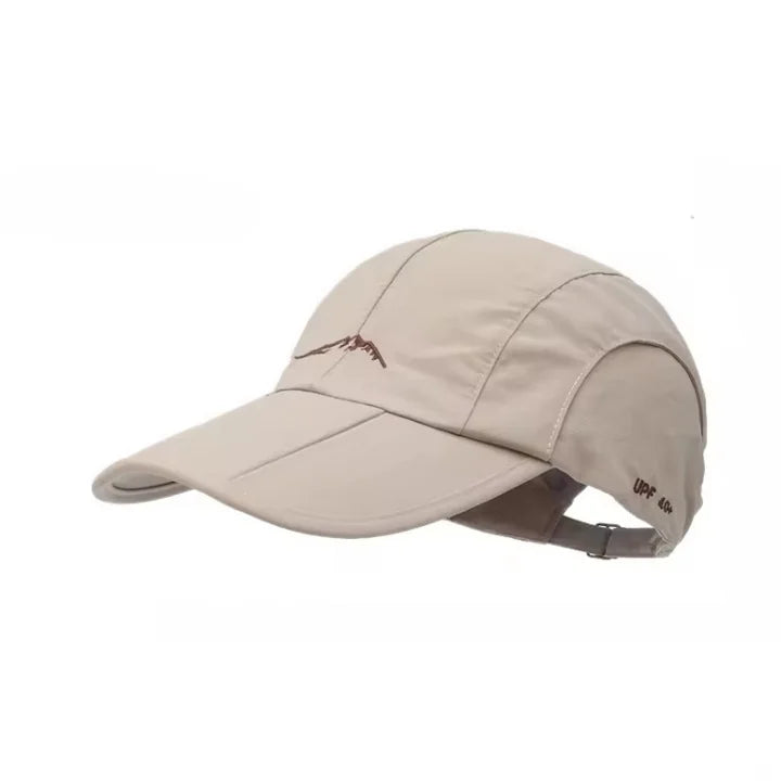casquette outdoor beige à séchage rapide avec protection UV pour randonnée et sport