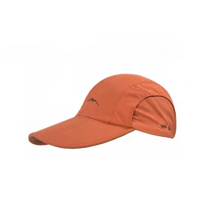 Casquette respirante orange pour activités outdoor, cyclisme ou trekking en été