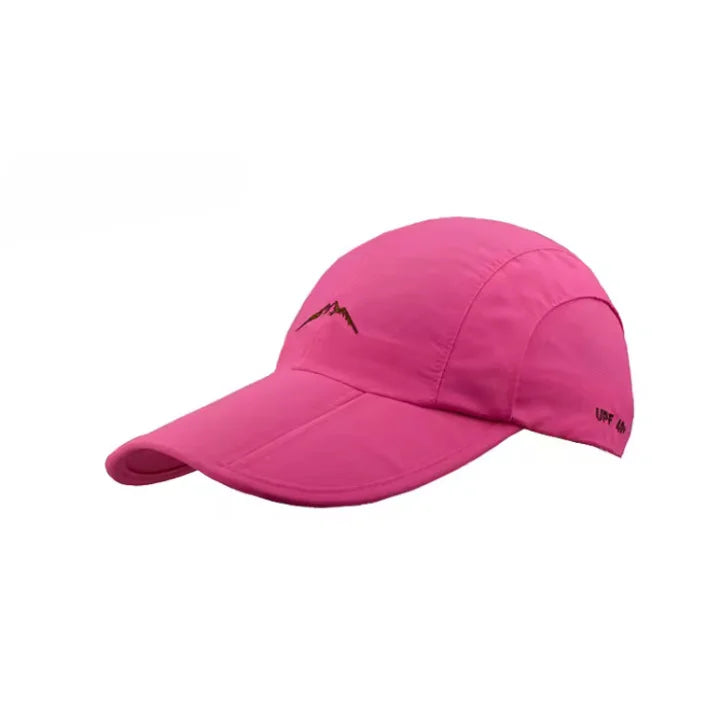 Casquette de randonnée rose sport femme respirante avec visière incurvée