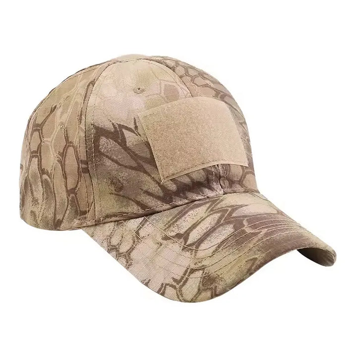 Casquette tactique camouflage désert motif serpent.