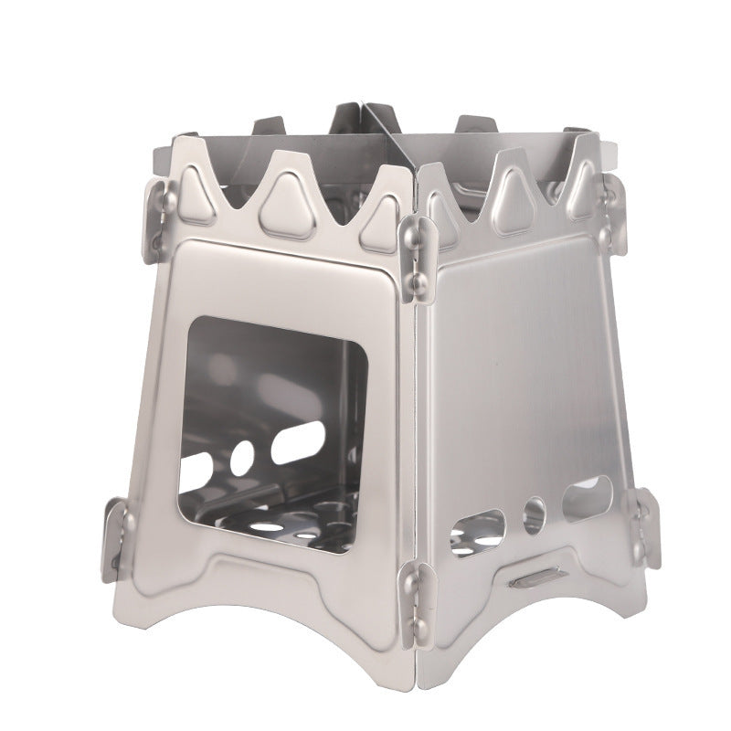 Réchaud pliable inox bois/charbon 3-5 pers.