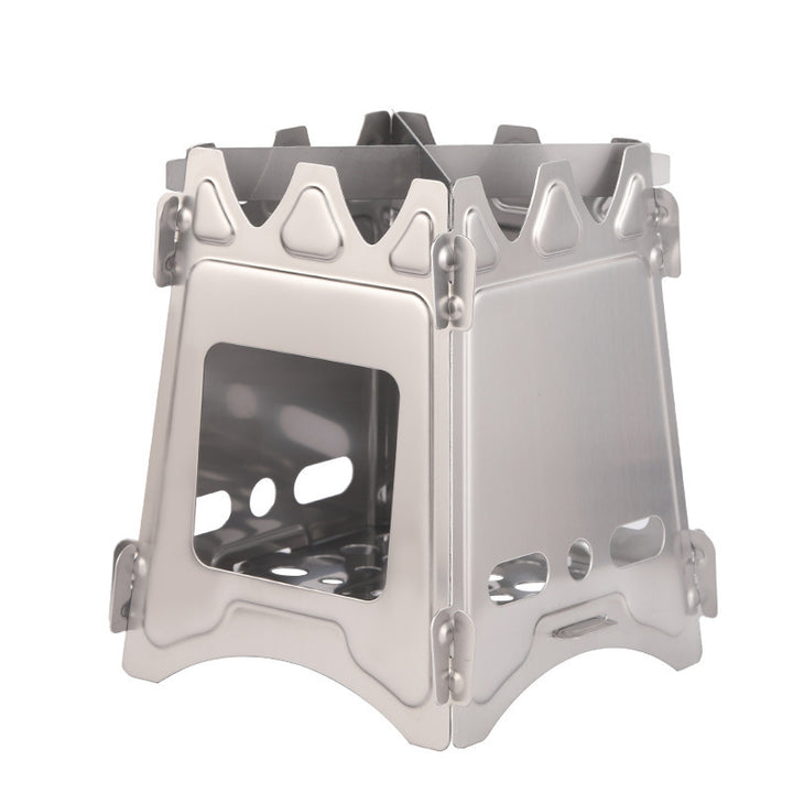 Réchaud pliable inox bois/charbon 3-5 pers.