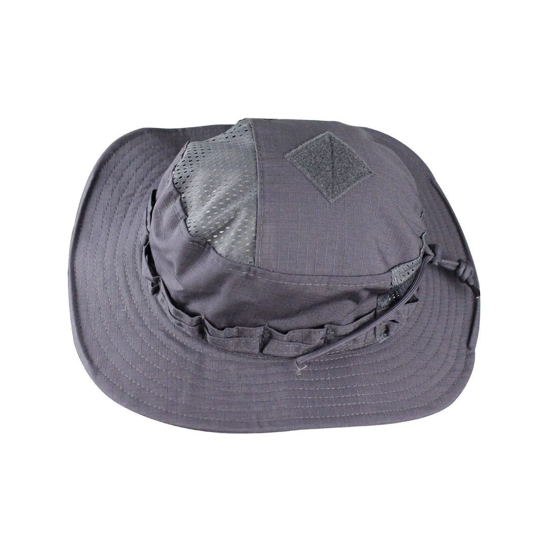 Chapeau de randonnée boonie respirant gris.