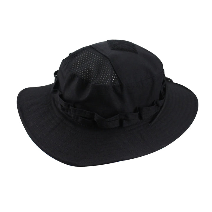 Chapeau de randonnée boonie respirant noir.