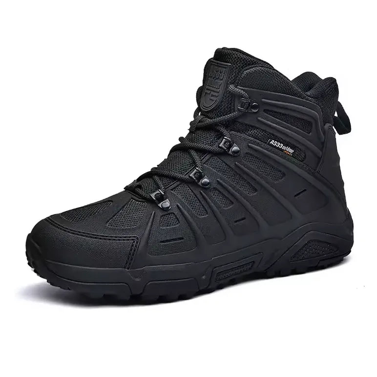 chaussure de randonnée montante noire tactique respirante pour activités outdoor