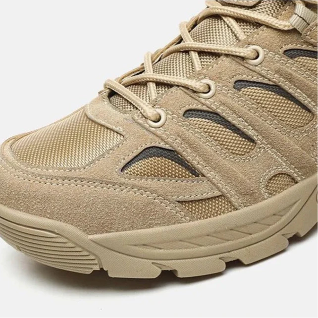 Chaussures randonnée montantes suède mesh, semelle crantée EVA