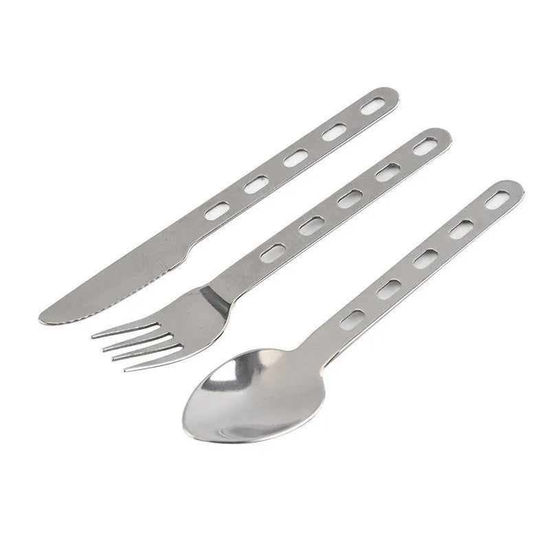 Set de couverts en acier inox ultraléger pour la randonnée et le camping