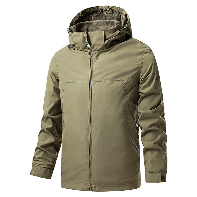 Veste imperméable randonnée homme, capuche et poches zippées