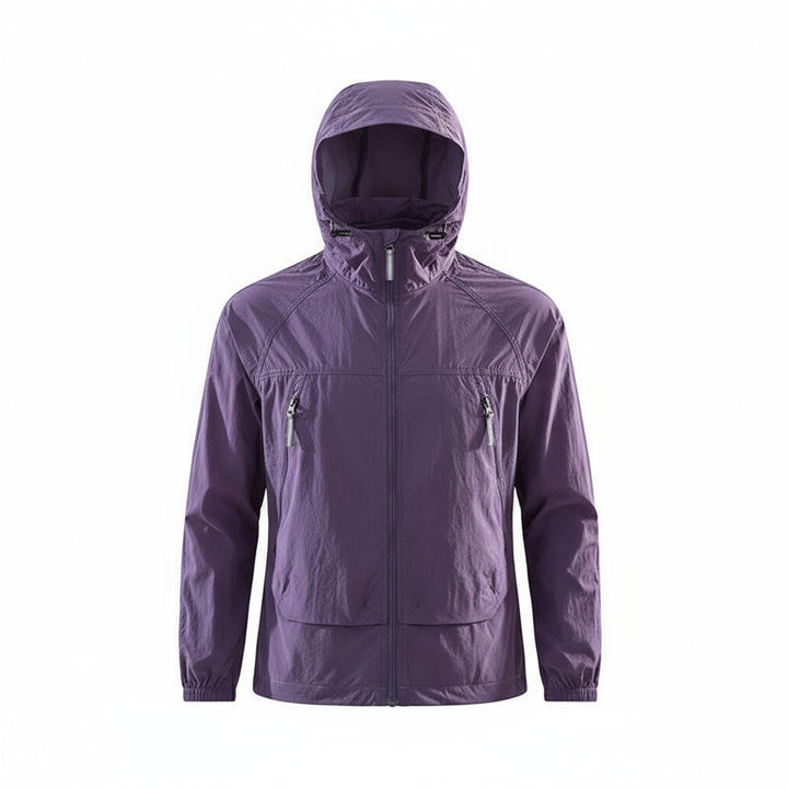 Veste anti-UV été à capuche ultra légère, zip poitrine