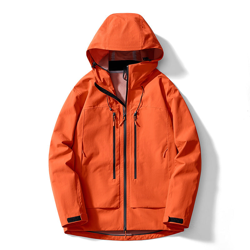 Veste imperméable hardshell unisexe à capuche, coutures étanches