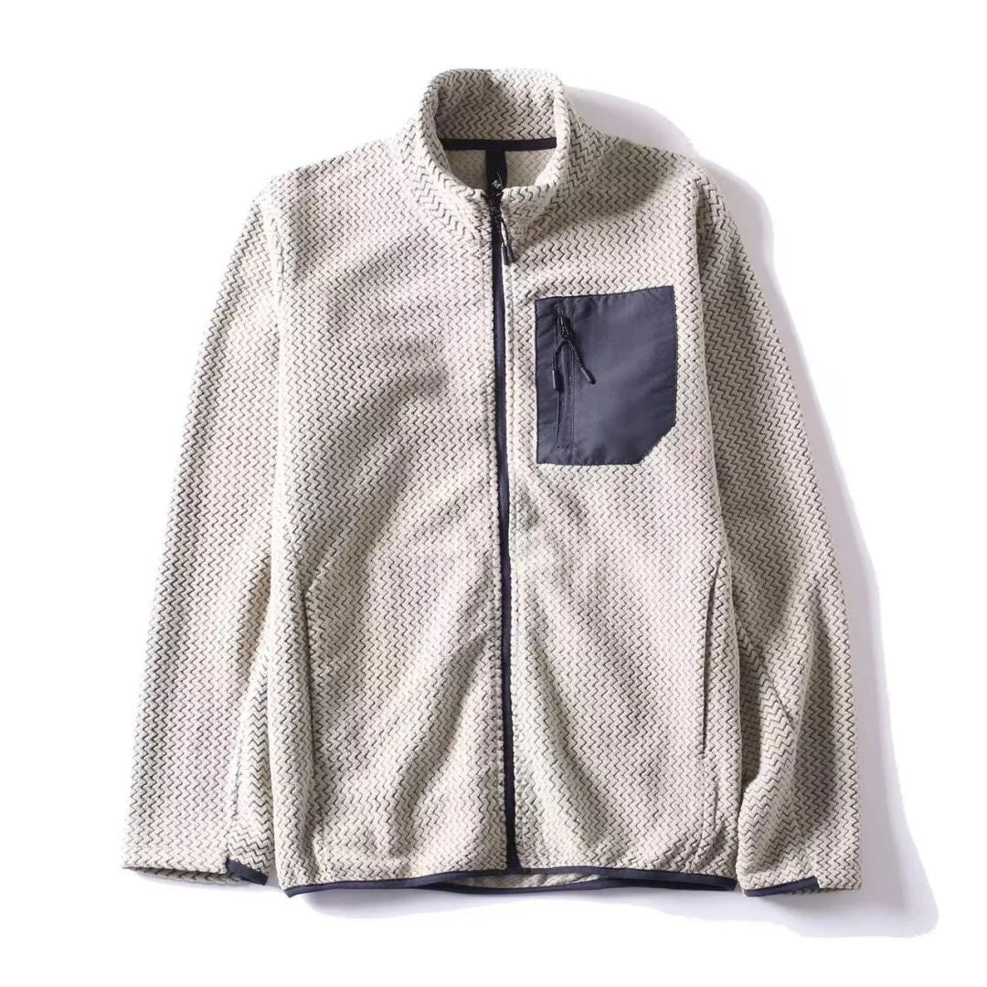 Polaire zippée homme nid d’abeille technique, poche poitrine