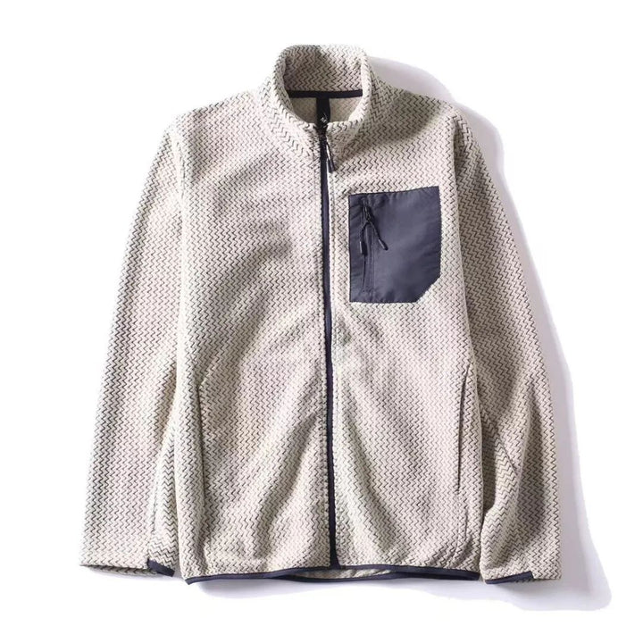 Polaire zippée homme nid d’abeille technique, poche poitrine