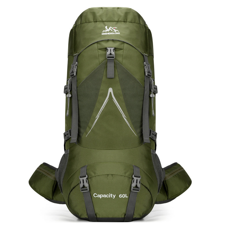 Sac à dos randonnée 60 L étanche avec housse pluie, nylon