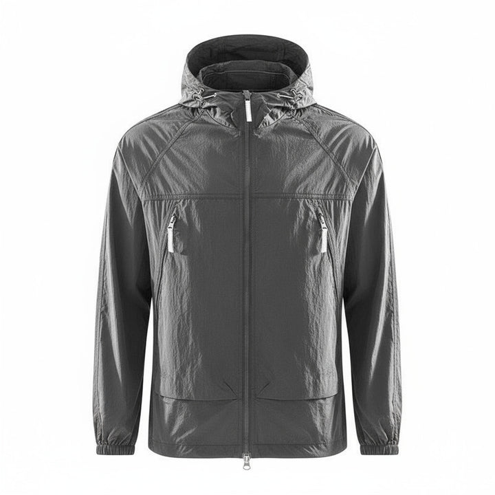 Veste anti-UV été à capuche ultra légère, zip poitrine