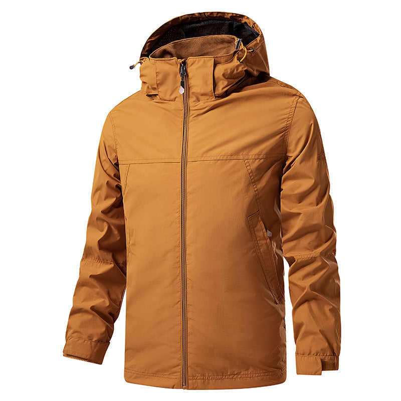 Veste imperméable randonnée homme, capuche et poches zippées