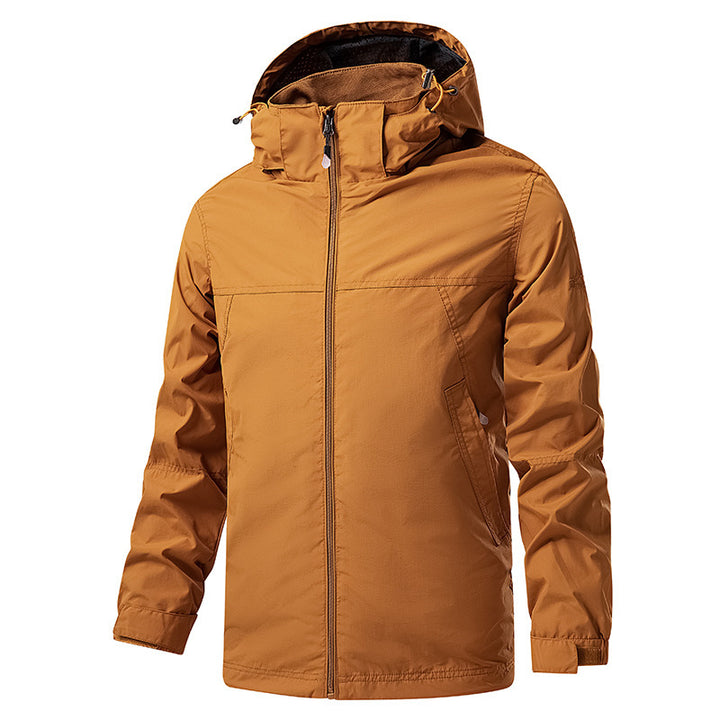 Veste imperméable randonnée homme, capuche et poches zippées