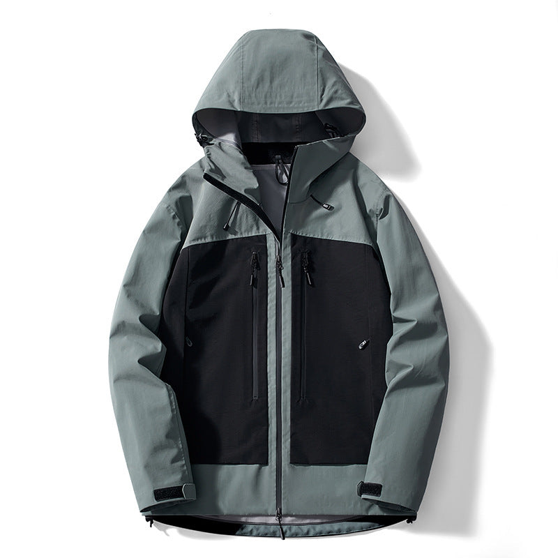 Veste imperméable hardshell unisexe à capuche, coutures étanches