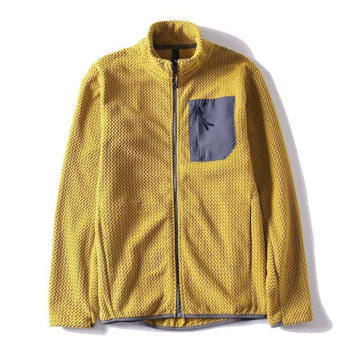 Polaire zippée homme nid d’abeille technique, poche poitrine